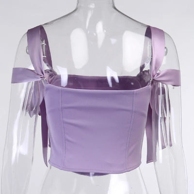 Top Corto Ajustado con Bordado de Mariposas - Image 19