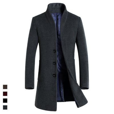 Abrigo de Lana de Corte Clásico para Hombre - Image 3