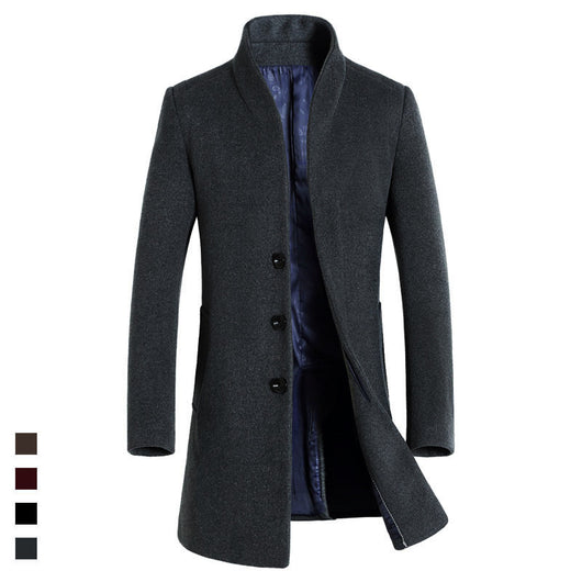Abrigo de Lana de Corte Clásico para Hombre - Image 3