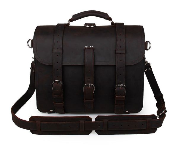 Bolsa Mensajero de Cuero Crazy Horse para Hombre - Estilo Premium - Image 6