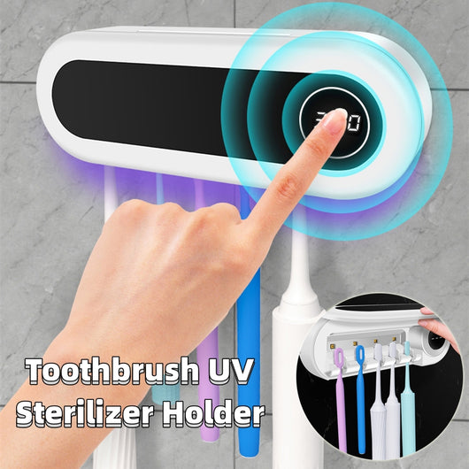 Dispensador de Pasta Dental con Esterilizador UV y Soporte de Cepillo de Pared