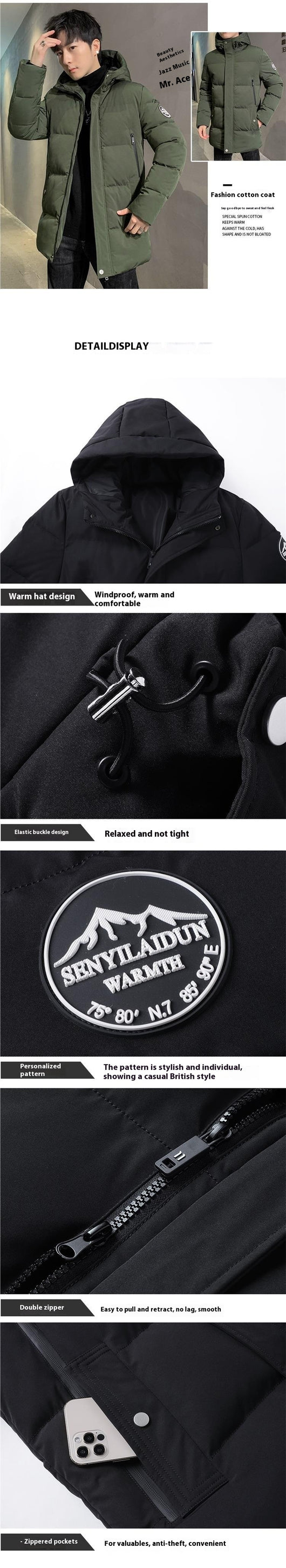 Chaqueta de Invierno Acolchada para Hombre - Image 10