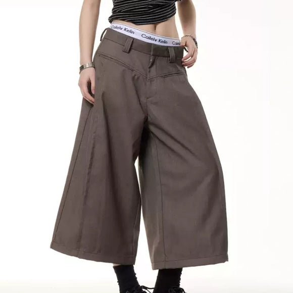 Shorts Casuales Retro con Costuras Sueltos para Primavera y Verano Mujer