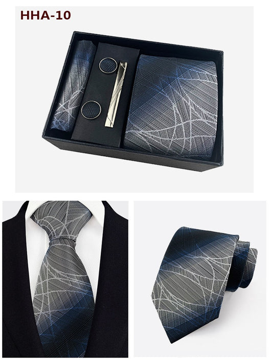 Set de Corbata Paisley con Clip y Caja de Regalo - Corbata Negra Elegante para Negocios - Image 37