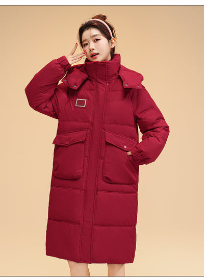 Chaqueta Acolchada Coreana de Algodón con Capucha - Largo Medio - Image 10