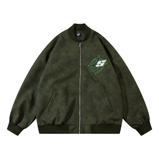 Chaqueta de Cuero PU Suelta con Bordado de Estrella Cruzada - Image 6