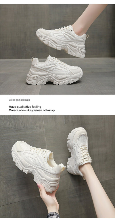Zapatillas Blancas Deportivas con Suela Gruesa y Transpirables - Image 13