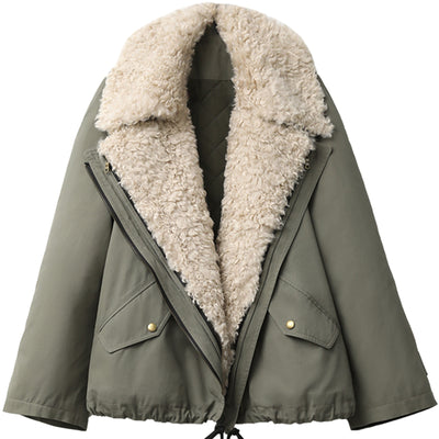 Chaqueta Retro con Cuello de Piel para Mujer - Image 7