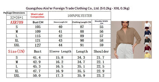 Blusa Entallada Cuello Mao Manga Tres Cuartos para Mujer - Image 11