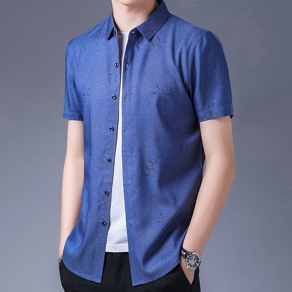 Camisa Estampada de Manga Corta para Hombre