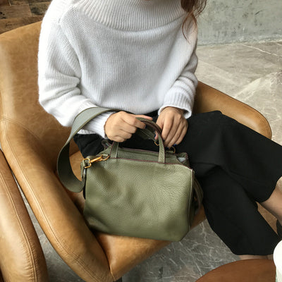 Bolso Mensajero Retro de Cuero Genuino para Mujer - Image 9