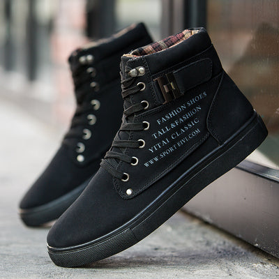 Botas de Invierno para Hombre con Forro Cálido - Zapatos de Cuero y Lona Premium - Image 12