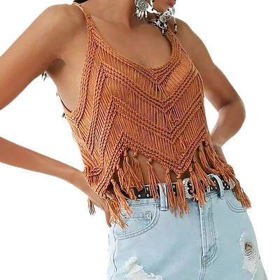 Suéter Tejido para Mujer con Detalles Calados y Borlas - Image 5