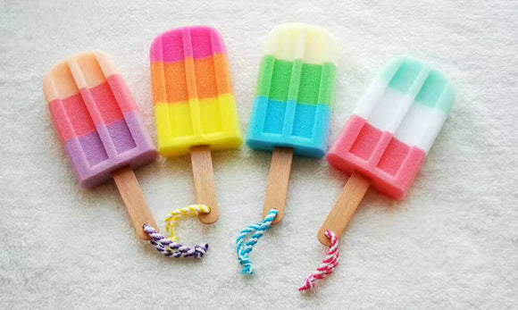 Esponja de Baño Suave Diseño Paleta de Hielo - Accesorio de Ducha Colorido