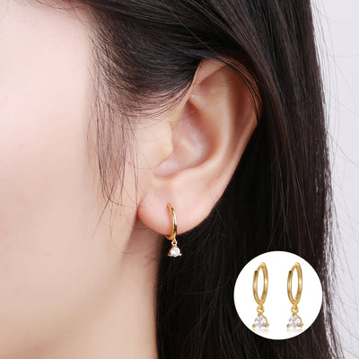 Aretes Minimalistas de Diamante Geométrico - Image 5