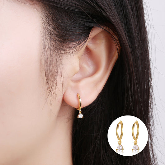 Aretes Minimalistas de Diamante Geométrico - Image 5