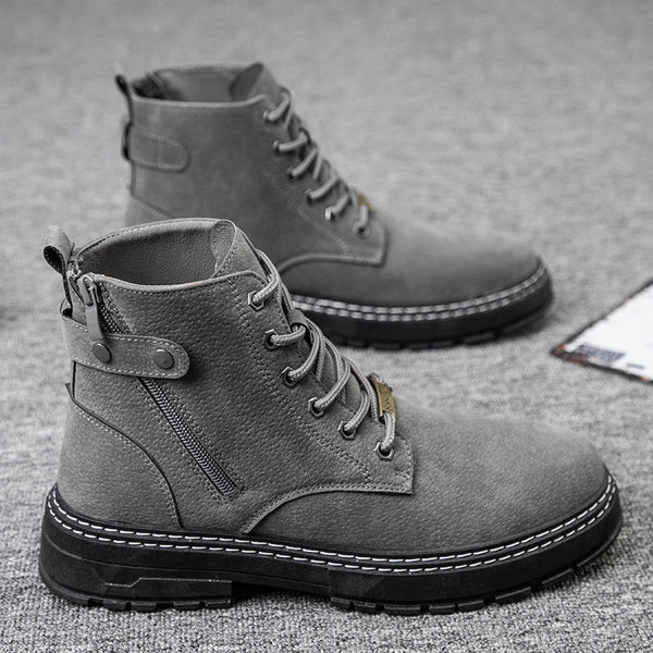 Botas Martin Casuales con Cierre Lateral y Punta Redonda