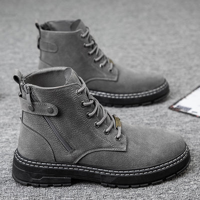 Botas Martin Casuales con Cierre Lateral y Punta Redonda