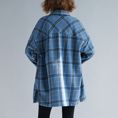Camisa Acolchada de Cuadros Salvaje Talla Grande para Mujer - Image 4