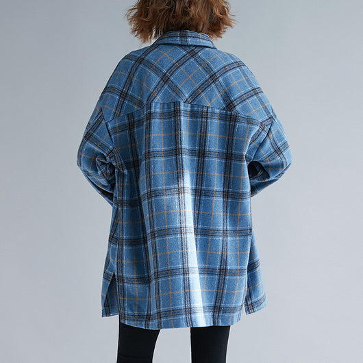 Camisa Acolchada de Cuadros Salvaje Talla Grande para Mujer - Image 4