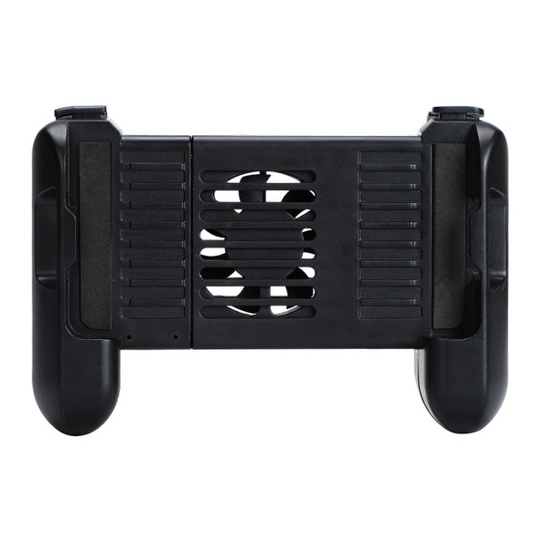 Black mobile game controller with integrated cooling fan and ergonomic grips for smartphones. - Image 12