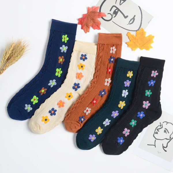 Calcetines Térmicos Flores Otoño Invierno - Calidez y Estilo