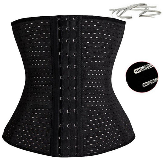 Beige ladies' postpartum tummy tuck body shaper with multiple hook-and-eye closures and a perforated design. - Image 20