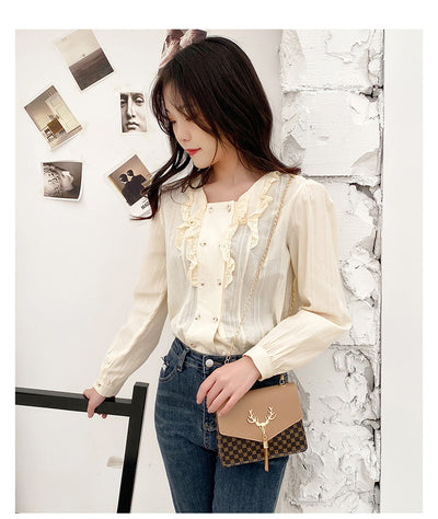 Bolso Crossbody Cuadrado Pequeño con Cadena y Detalle de Borla - Diseño Bicolor Elegante - Image 17
