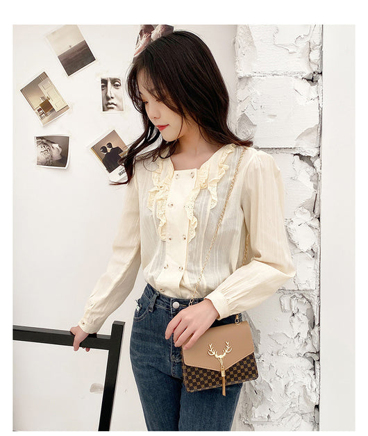 Bolso Crossbody Cuadrado Pequeño con Cadena y Detalle de Borla - Diseño Bicolor Elegante - Image 17