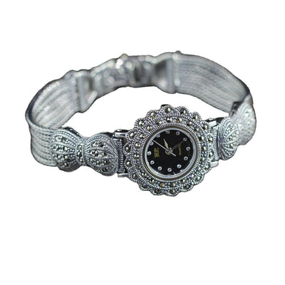 Reloj de Plata Esterlina 925 para Dama con Diseño de Moño Clásico - Image 9