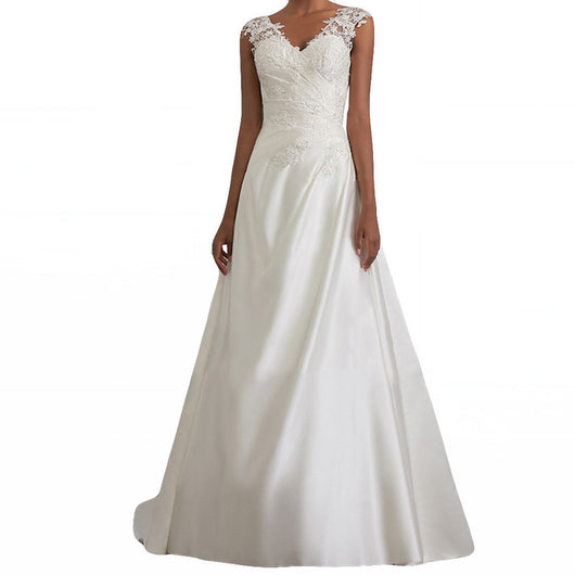 Vestido de Novia Sirena Asimétrico con Encaje y Cola Trailing - Image 5