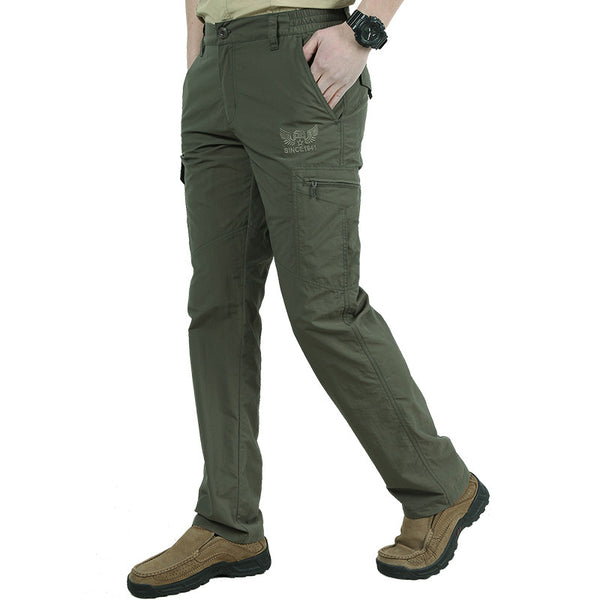 Pantalones Rectos de Cintura Media con Elástico para Hombre