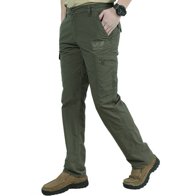 Pantalones Rectos de Cintura Media con Elástico para Hombre