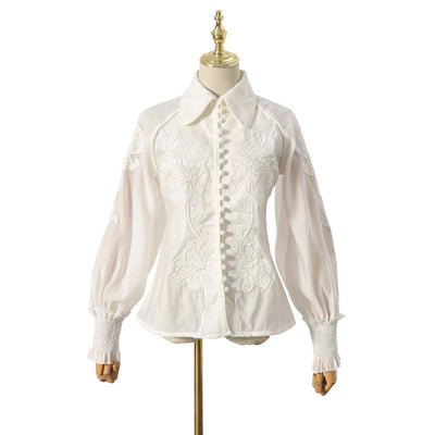 Blusa con Encaje Bordado Elegante - Image 2