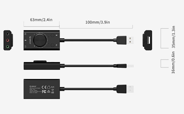Tarjeta de Sonido USB Multifunción con Almacenamiento