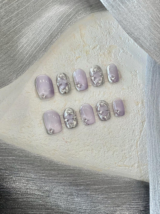 Adhesivos de Uñas Cortas Púrpura Claro Bucheriti - Image 2