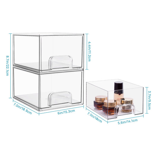 Organizador de Cosméticos Apilable con Cajones Transparentes - Image 8