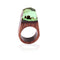 Wooden Ethnic Fashion Pointed Resin Ring Verde 18 cm in diameter