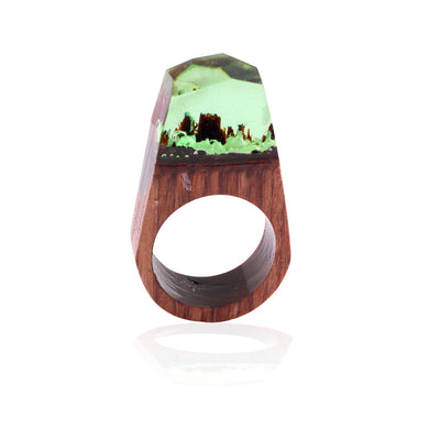 Anillo Étnico de Resina con Punta de Madera - Image 11