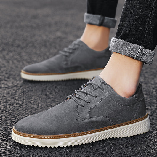 Zapatos Casuales de Cuero para Hombre Estilo Coreano Tono Damasco - Image 6