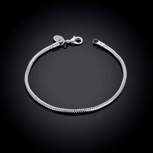 Pulsera de Plata con Hueso de Serpiente 3mm - Image 2