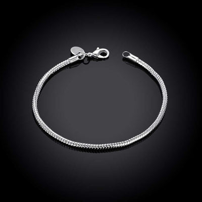 Pulsera de Plata con Hueso de Serpiente 3mm - Image 2