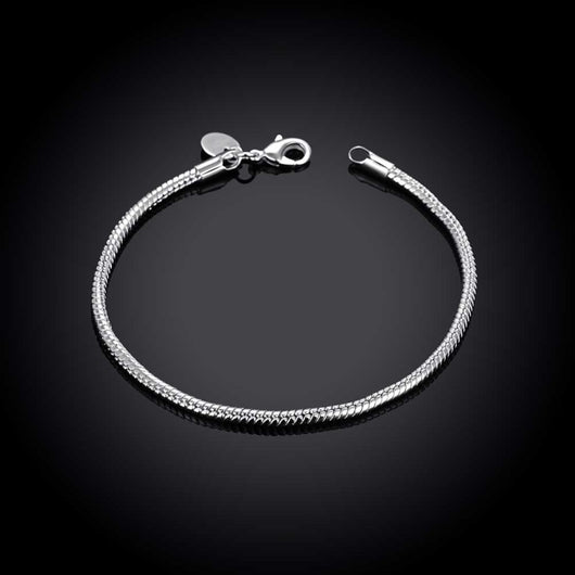 Pulsera de Plata con Hueso de Serpiente 3mm - Image 2