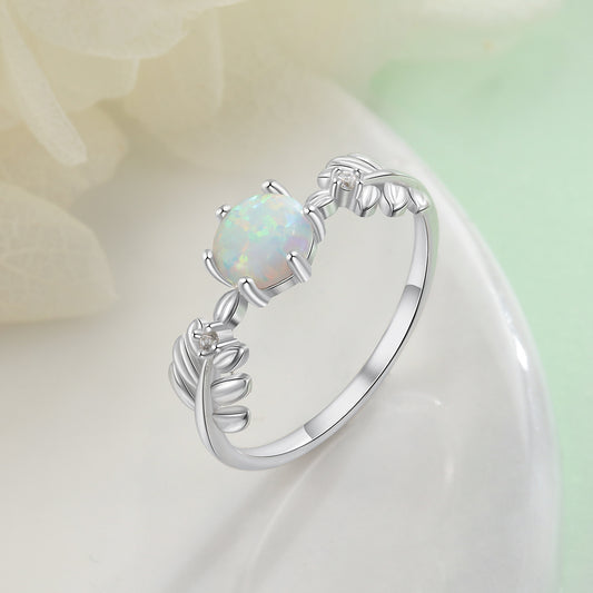 Anillo Hoja Coreana Elegante