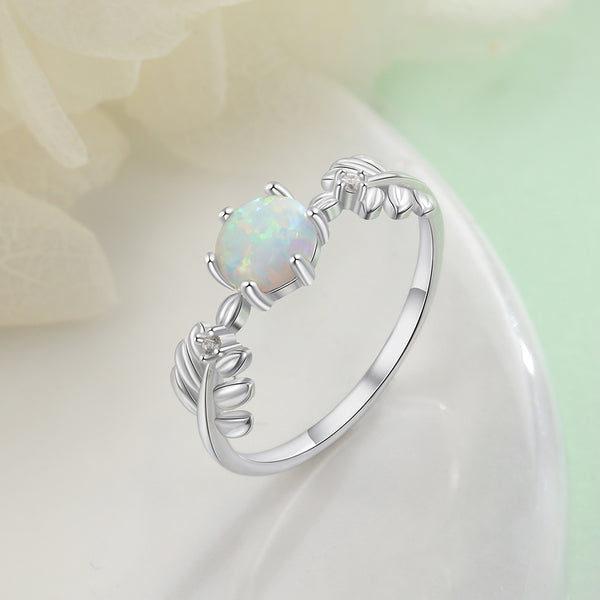 Anillo Hoja Coreana Elegante