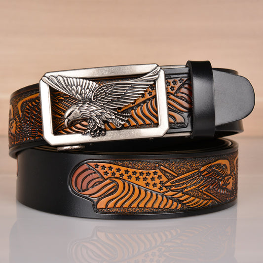 Cinturón de Cuero para Hombre con Águila Grabada - Image 2