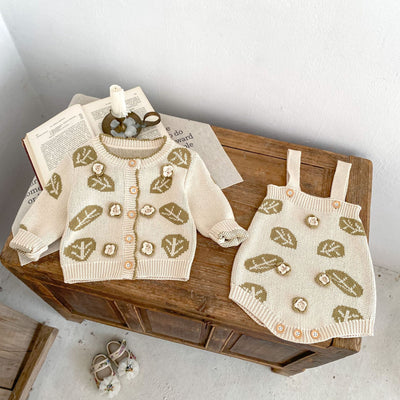 Conjunto de Dos Piezas Infantil con Diseño Hojas Jacquard - Image 4