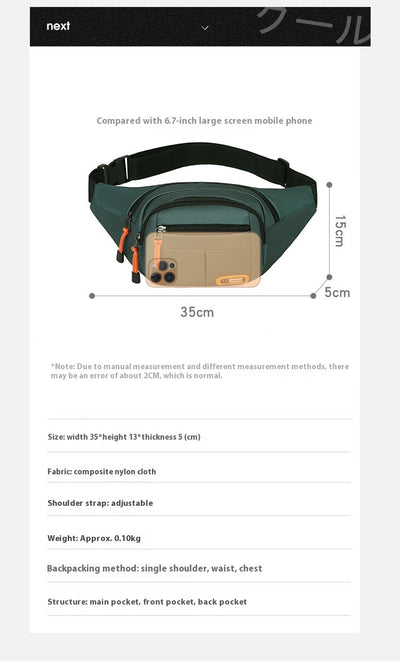 Bolsa Pecho Impermeable Gran Capacidad con Diseño Inclinado - Image 13