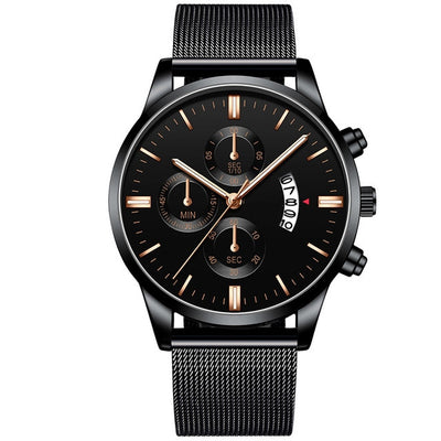 Reloj de Lujo para Hombre con Malla Metálica y Movimiento de Cuarzo - Image 3