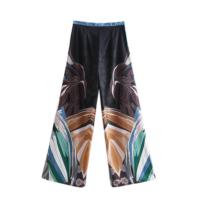 Pantalón Ancho Cintura Alta con Estampa Grúa Estilo Vintage Chino - Image 5